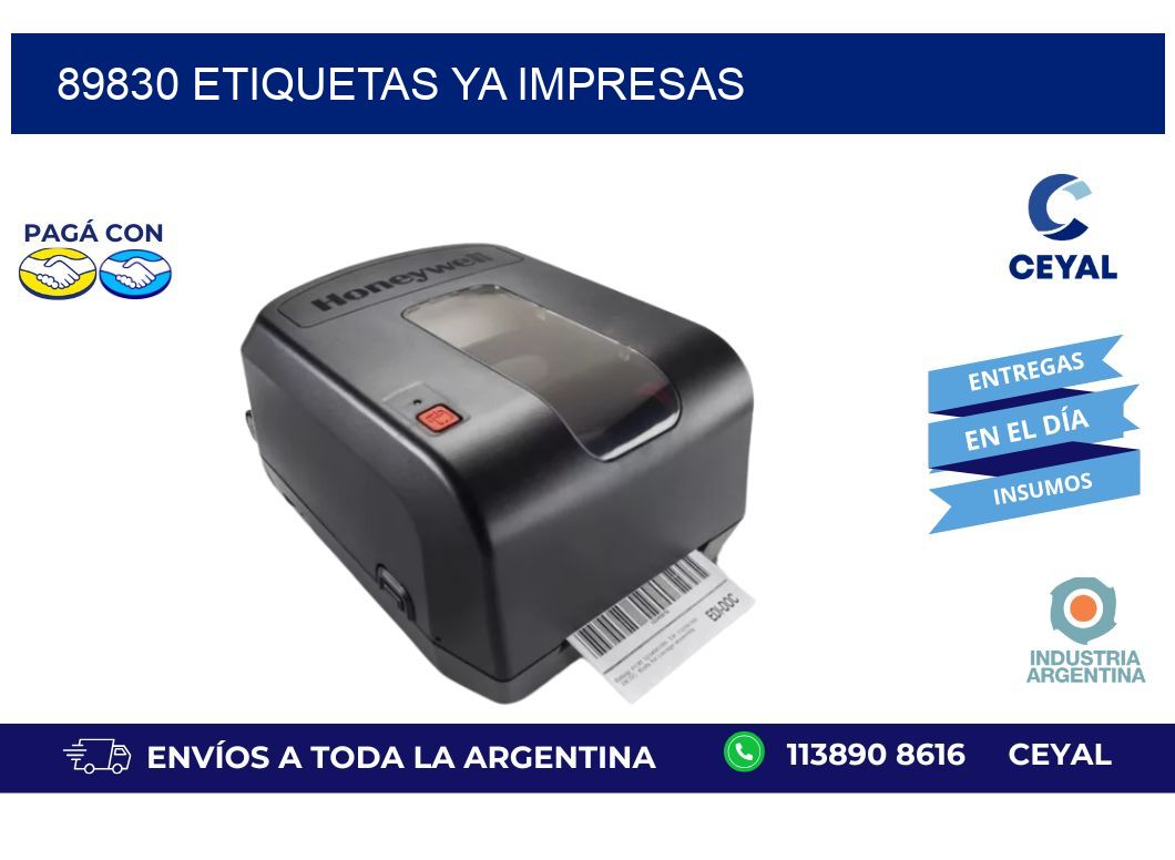 89830 ETIQUETAS YA IMPRESAS