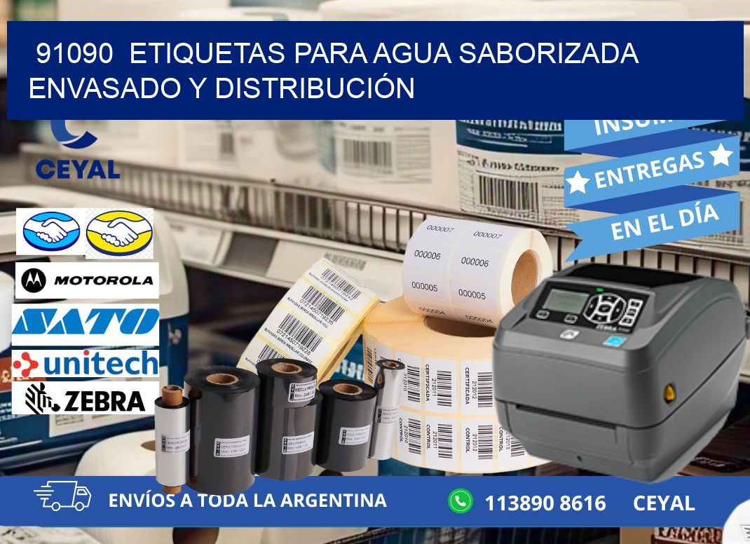 91090  ETIQUETAS PARA AGUA SABORIZADA ENVASADO Y DISTRIBUCIÓN