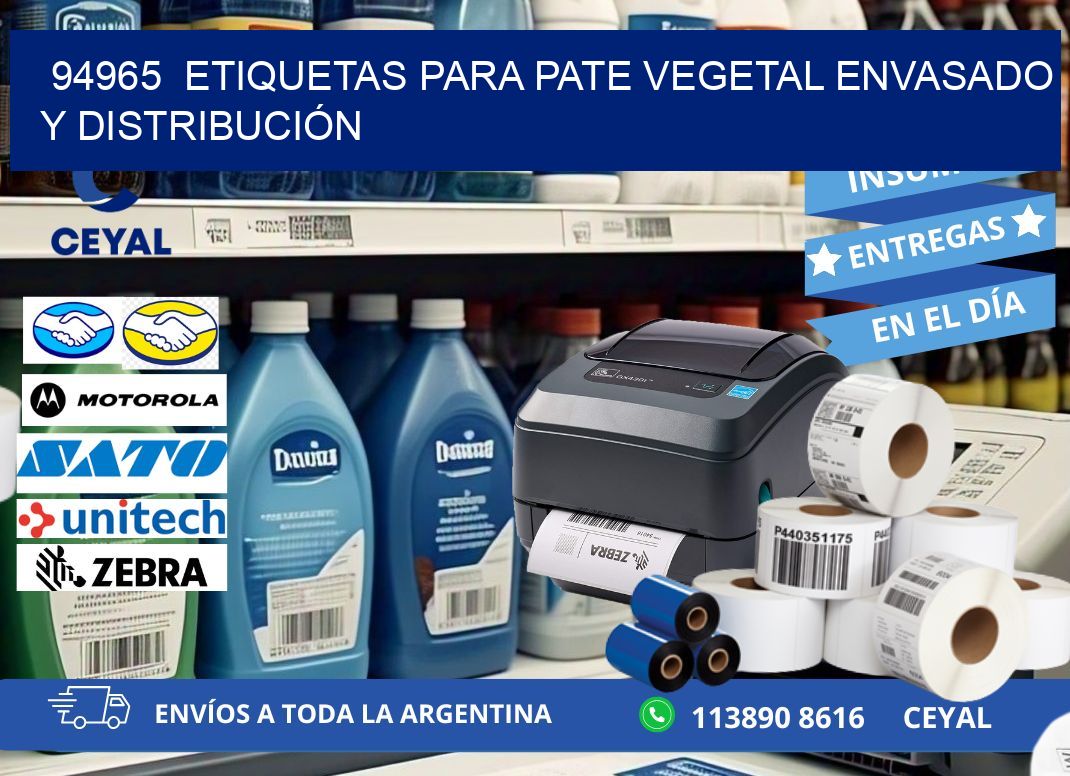 94965  ETIQUETAS PARA PATE VEGETAL ENVASADO Y DISTRIBUCIÓN