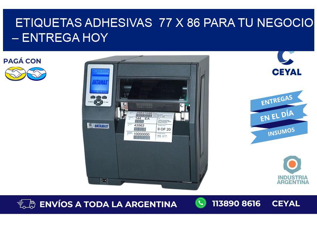Etiquetas Adhesivas 77 x 86 para Tu Negocio – Entrega Hoy