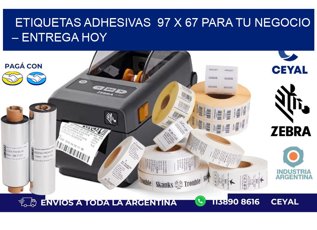 Etiquetas Adhesivas  97 x 67 para Tu Negocio – Entrega Hoy