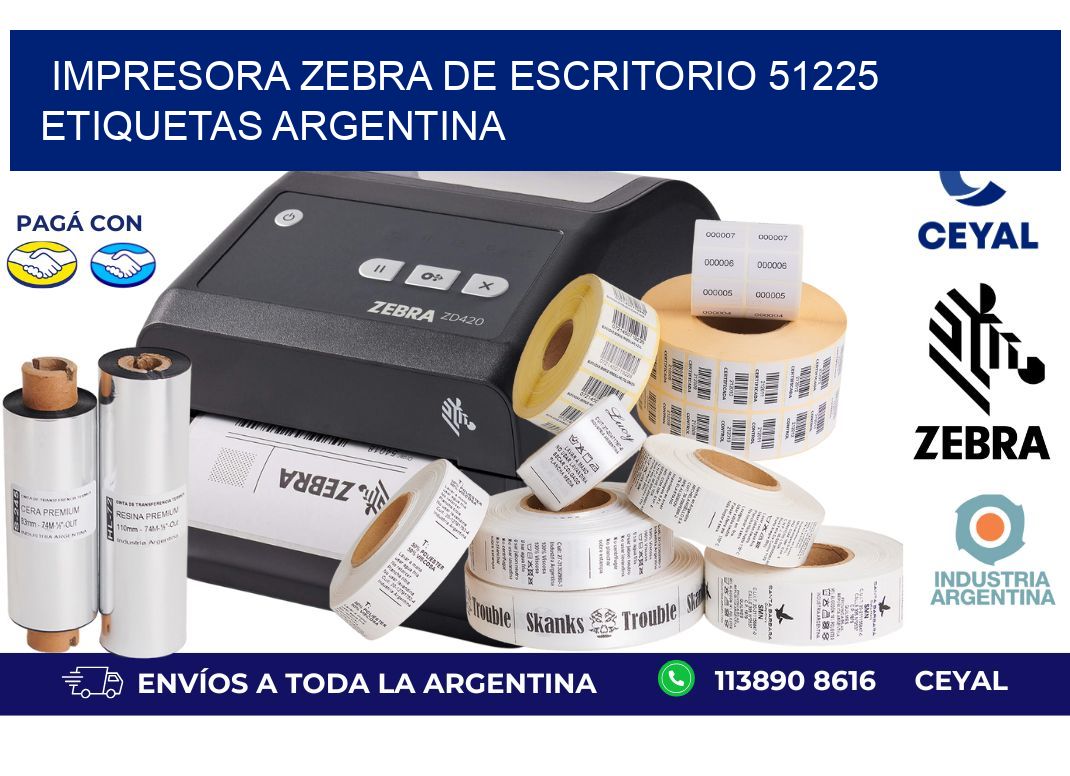 Impresora zebra de escritorio 51225 etiquetas argentina