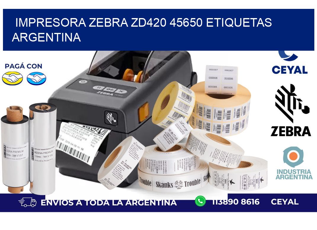 Impresora zebra zd420 45650 etiquetas argentina
