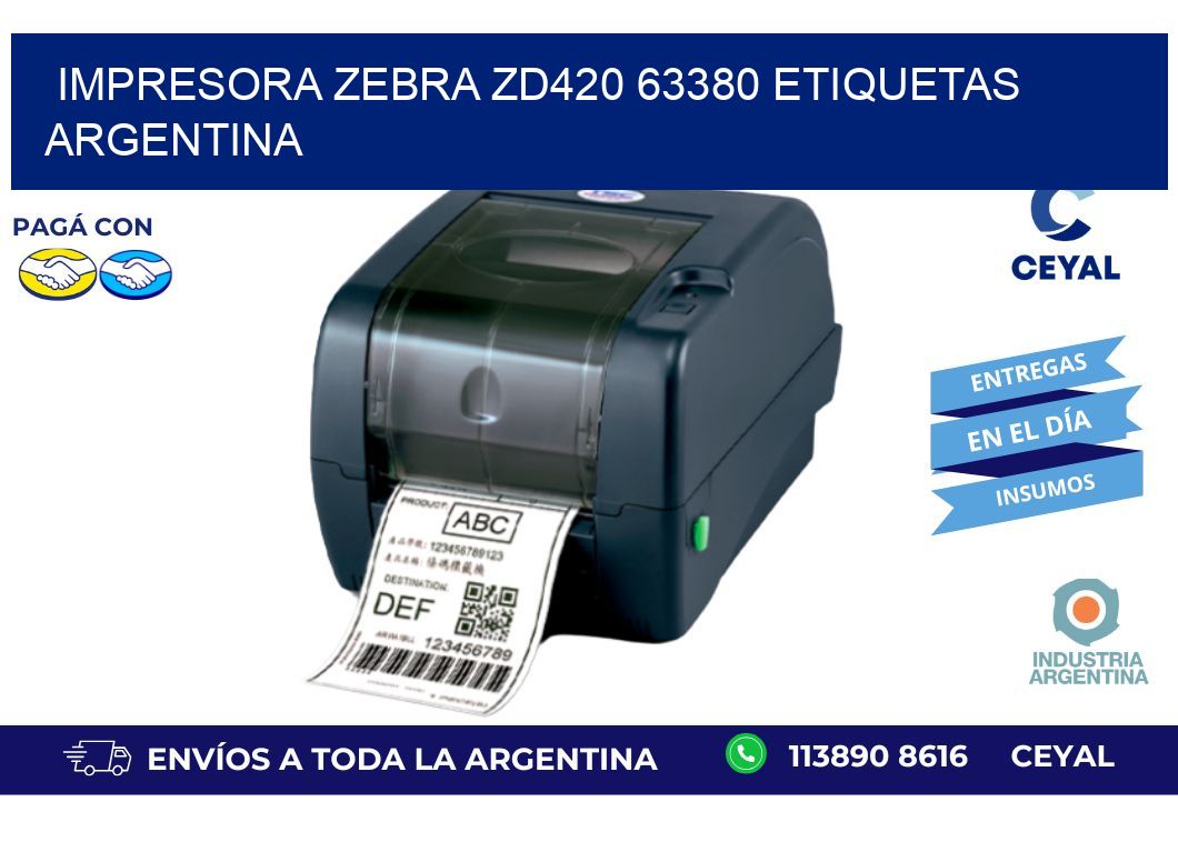 Impresora zebra zd420 63380 etiquetas argentina