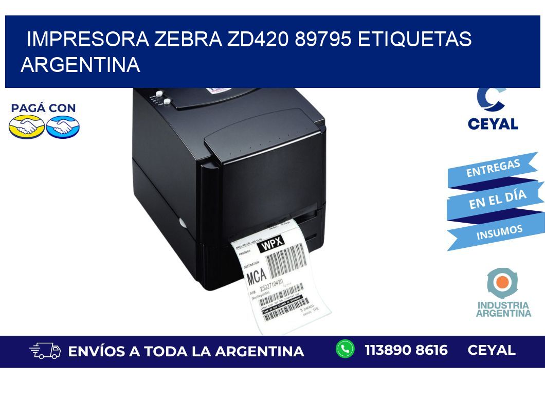 Impresora zebra zd420 89795 etiquetas argentina
