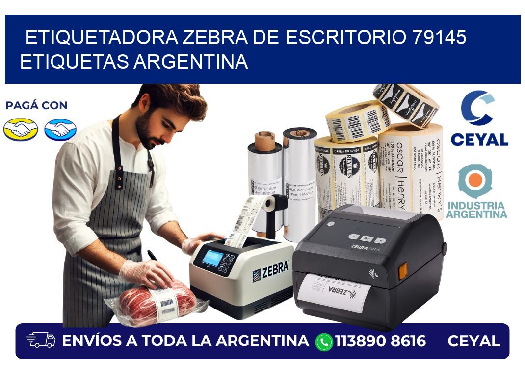 etiquetadora zebra de escritorio 79145 etiquetas argentina
