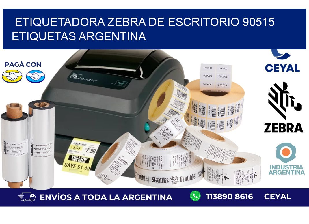 etiquetadora zebra de escritorio 90515 etiquetas argentina