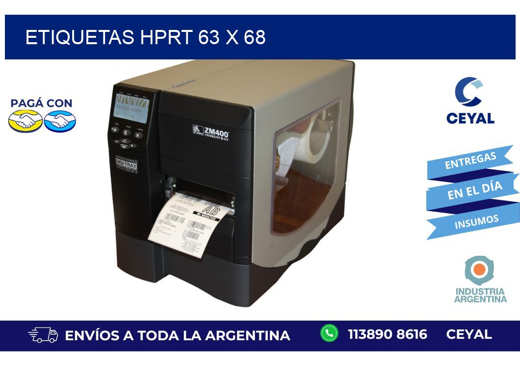 etiquetas hprt 63 x 68