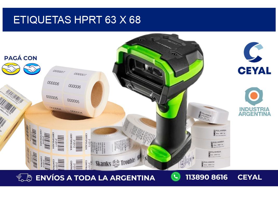 etiquetas hprt 63 x 68
