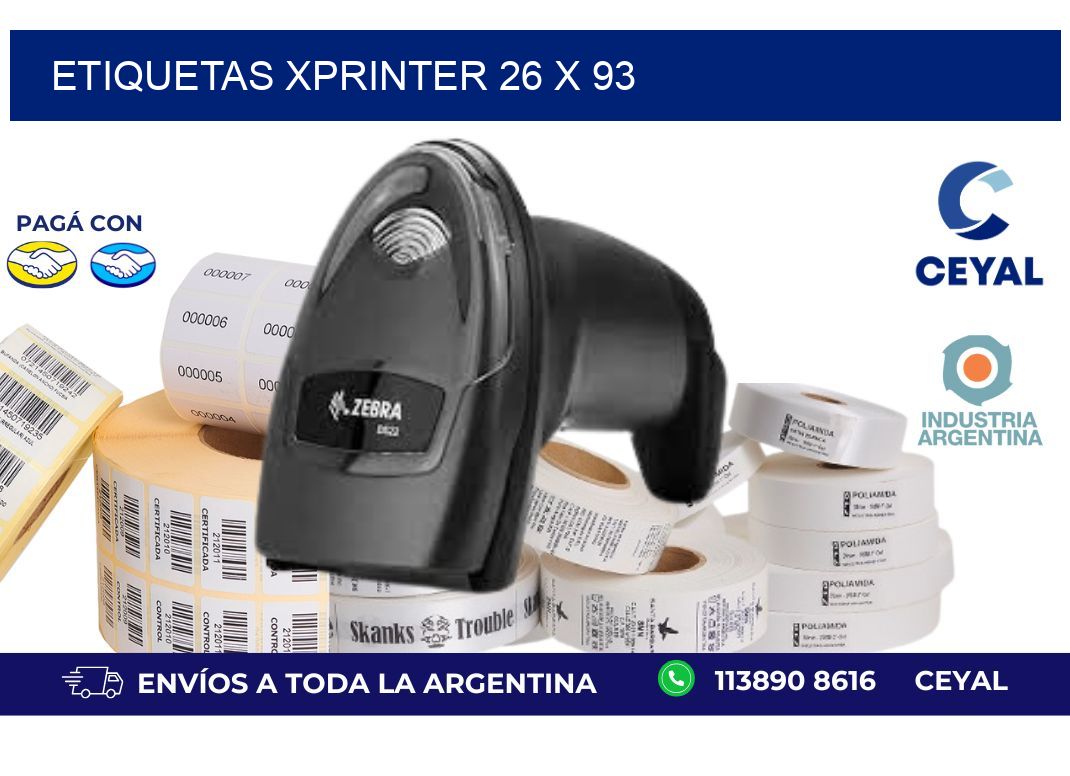 etiquetas xprinter 26 x 93
