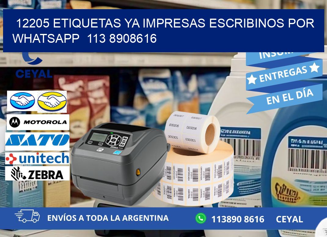 12205 ETIQUETAS YA IMPRESAS ESCRIBINOS POR WHATSAPP  113 8908616