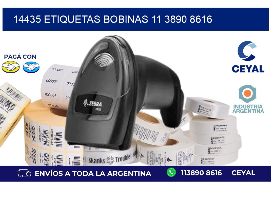 14435 ETIQUETAS BOBINAS 11 3890 8616