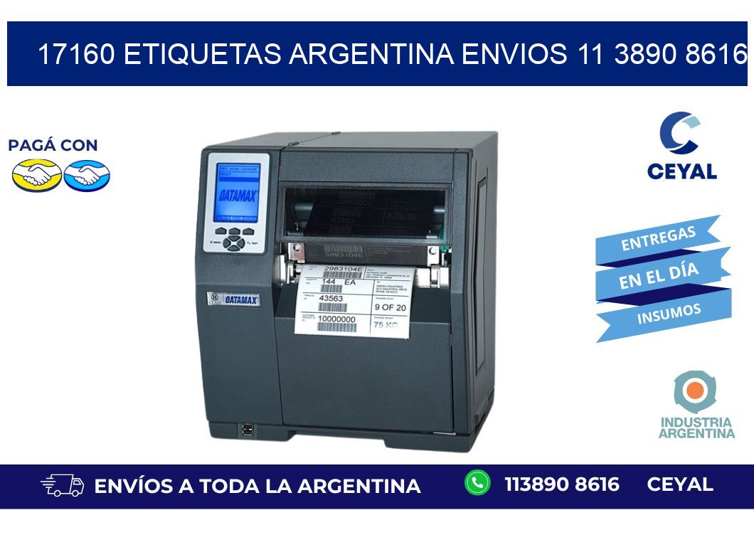 17160 ETIQUETAS ARGENTINA ENVIOS 11 3890 8616
