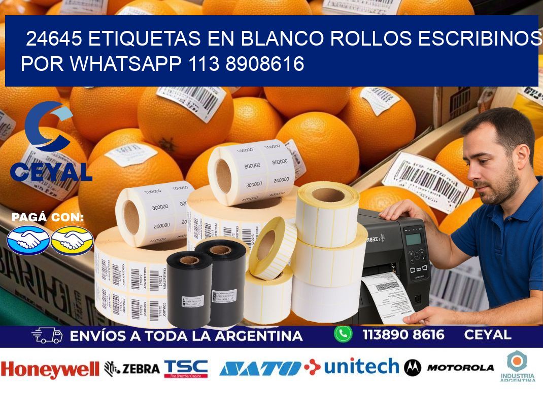24645 ETIQUETAS EN BLANCO ROLLOS ESCRIBINOS POR WHATSAPP 113 8908616