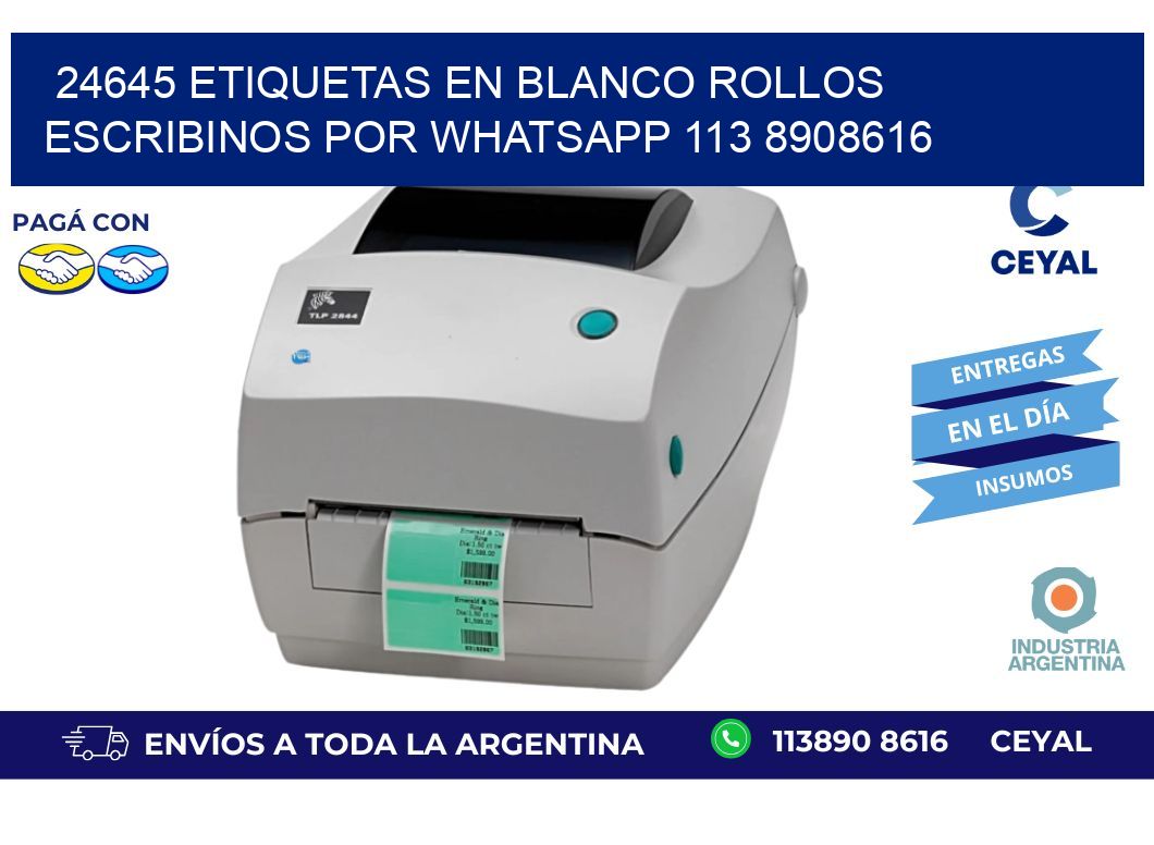 24645 ETIQUETAS EN BLANCO ROLLOS ESCRIBINOS POR WHATSAPP 113 8908616