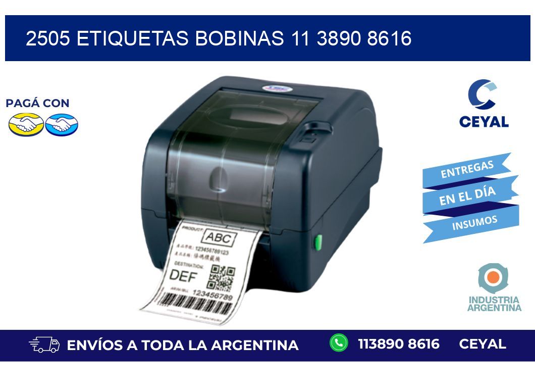 2505 ETIQUETAS BOBINAS 11 3890 8616