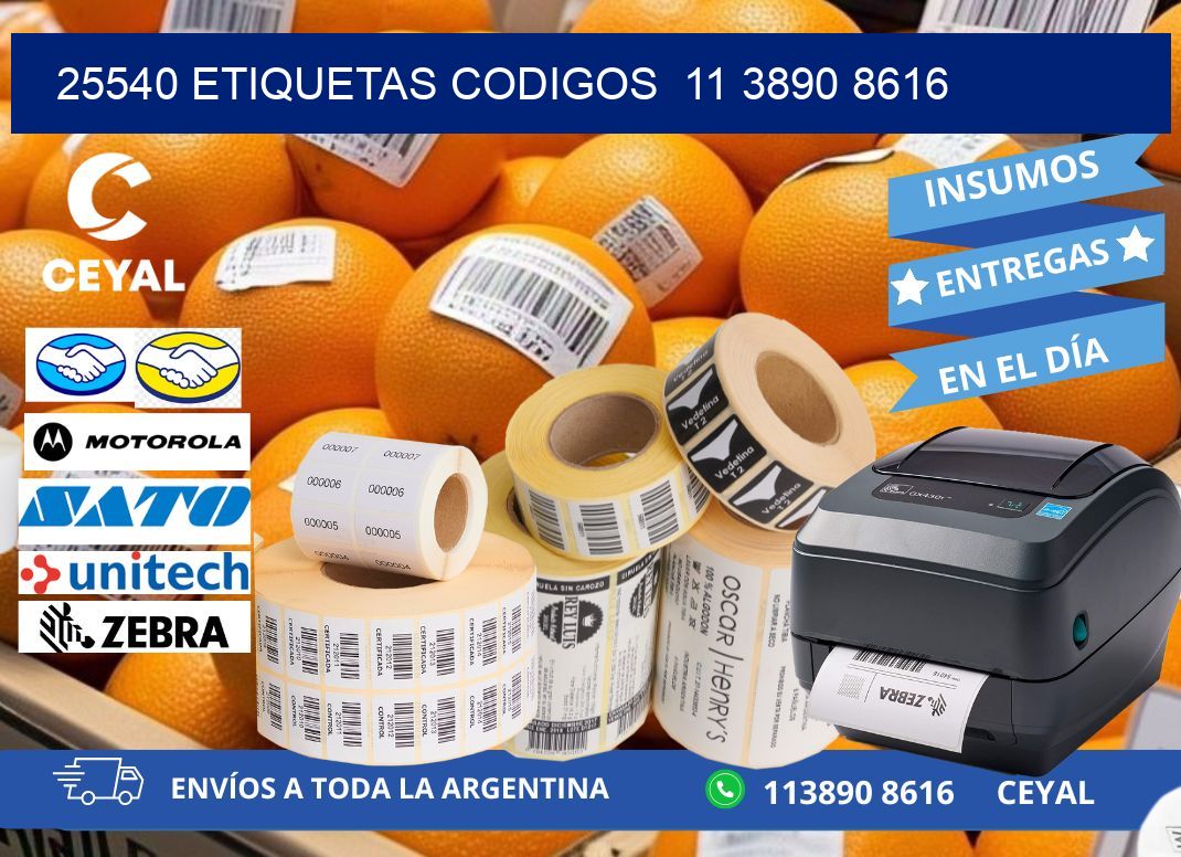 25540 ETIQUETAS CODIGOS  11 3890 8616