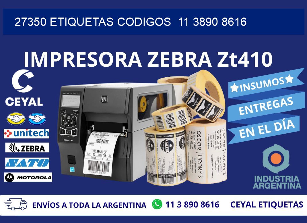 27350 ETIQUETAS CODIGOS  11 3890 8616