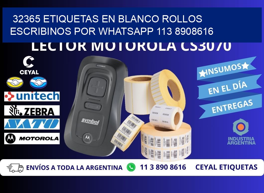 32365 ETIQUETAS EN BLANCO ROLLOS ESCRIBINOS POR WHATSAPP 113 8908616