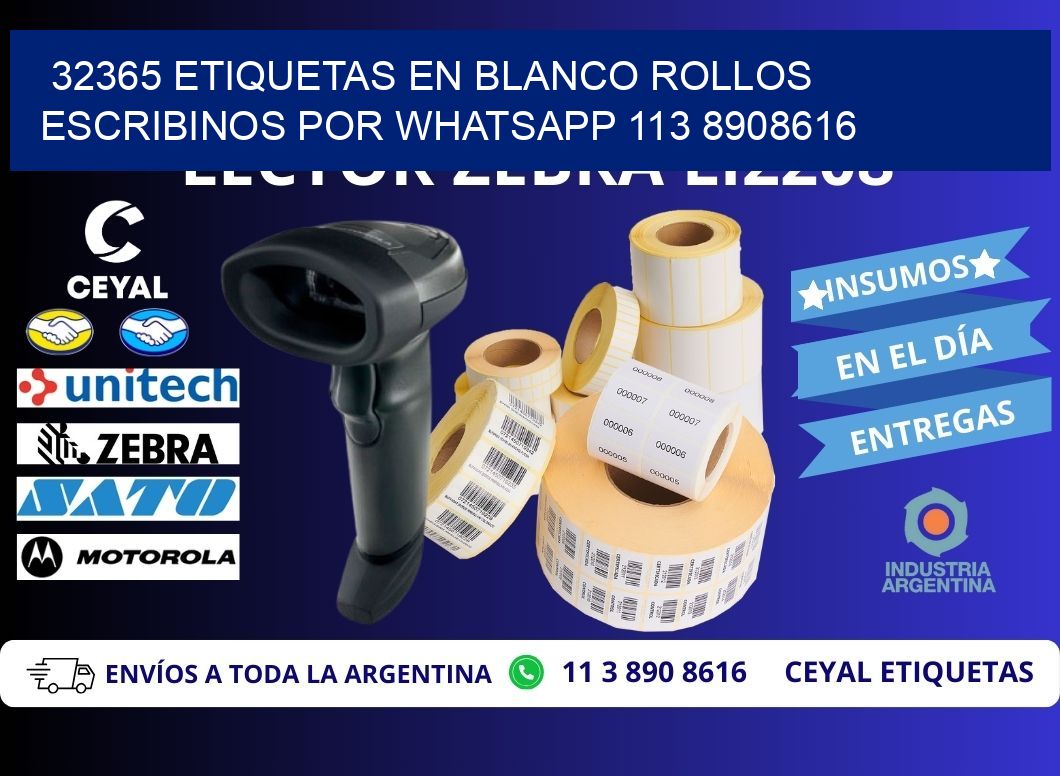 32365 ETIQUETAS EN BLANCO ROLLOS ESCRIBINOS POR WHATSAPP 113 8908616