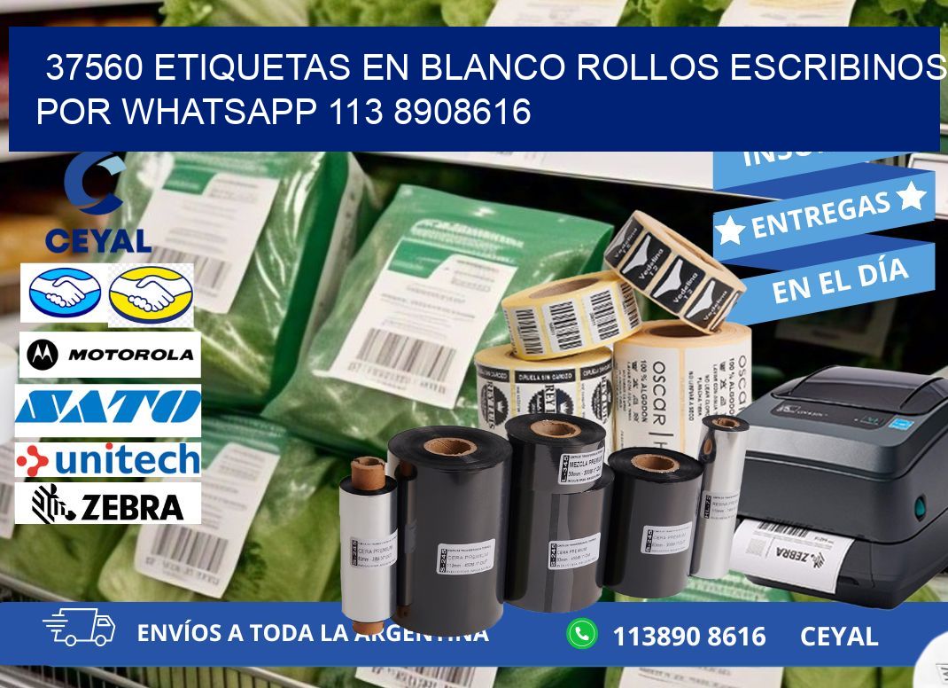 37560 ETIQUETAS EN BLANCO ROLLOS ESCRIBINOS POR WHATSAPP 113 8908616