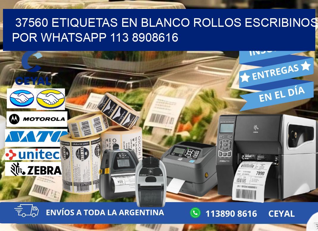 37560 ETIQUETAS EN BLANCO ROLLOS ESCRIBINOS POR WHATSAPP 113 8908616