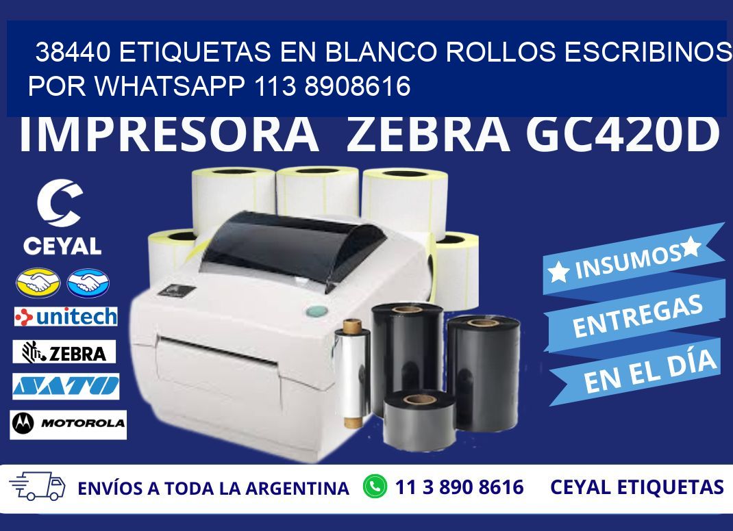 38440 ETIQUETAS EN BLANCO ROLLOS ESCRIBINOS POR WHATSAPP 113 8908616