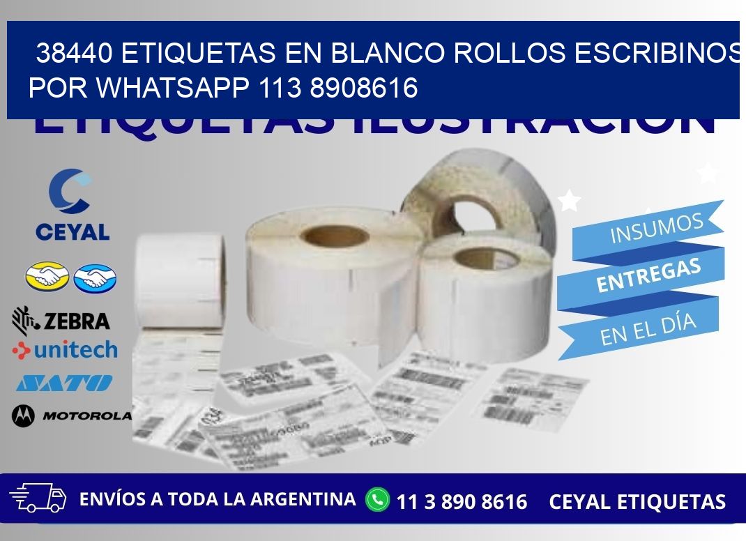 38440 ETIQUETAS EN BLANCO ROLLOS ESCRIBINOS POR WHATSAPP 113 8908616