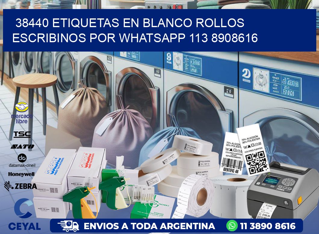 38440 ETIQUETAS EN BLANCO ROLLOS ESCRIBINOS POR WHATSAPP 113 8908616