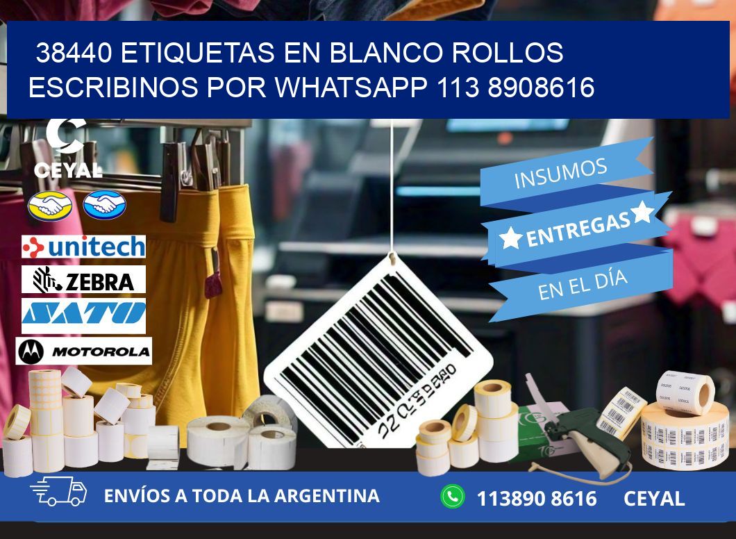 38440 ETIQUETAS EN BLANCO ROLLOS ESCRIBINOS POR WHATSAPP 113 8908616