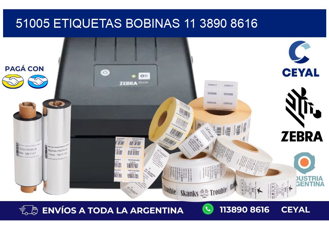 51005 ETIQUETAS BOBINAS 11 3890 8616