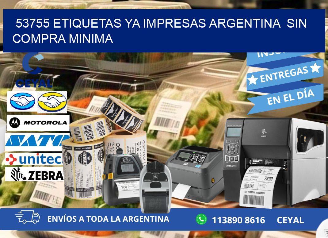 53755 ETIQUETAS YA IMPRESAS ARGENTINA  SIN COMPRA MINIMA