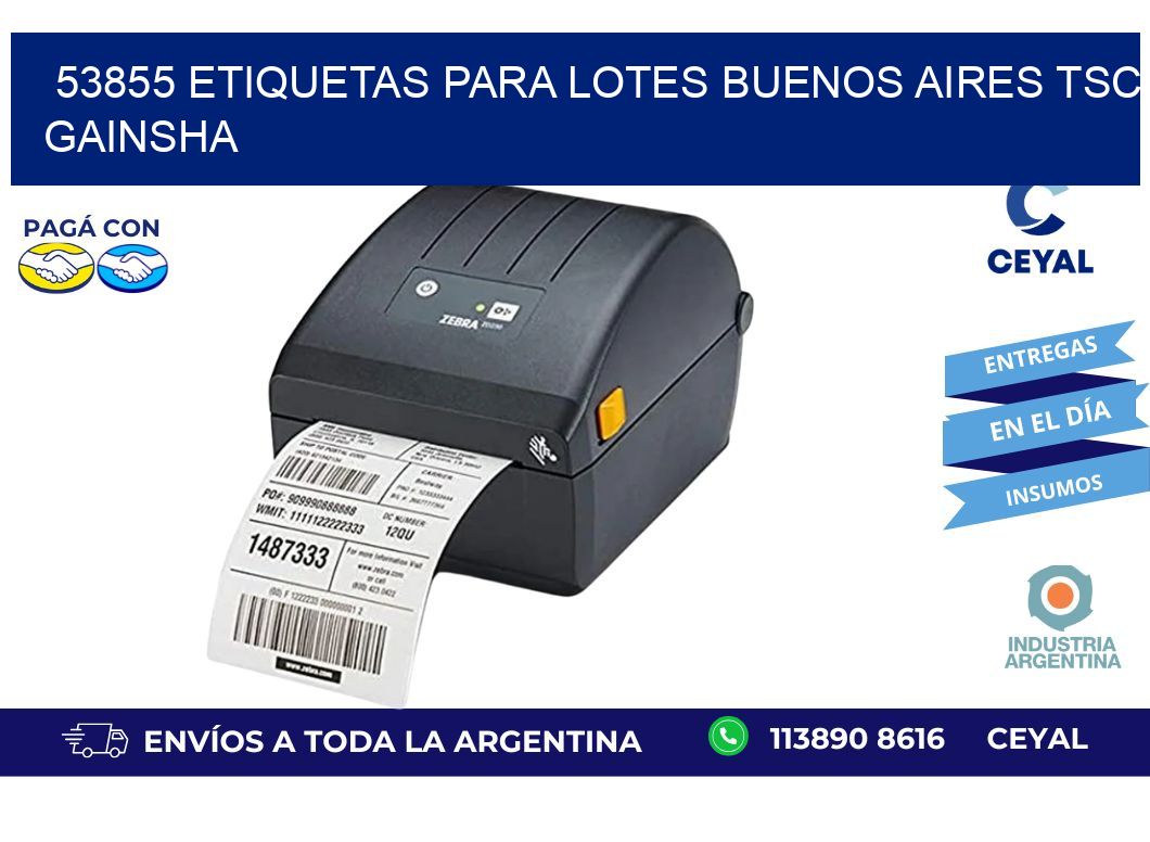 53855 ETIQUETAS PARA LOTES BUENOS AIRES TSC GAINSHA