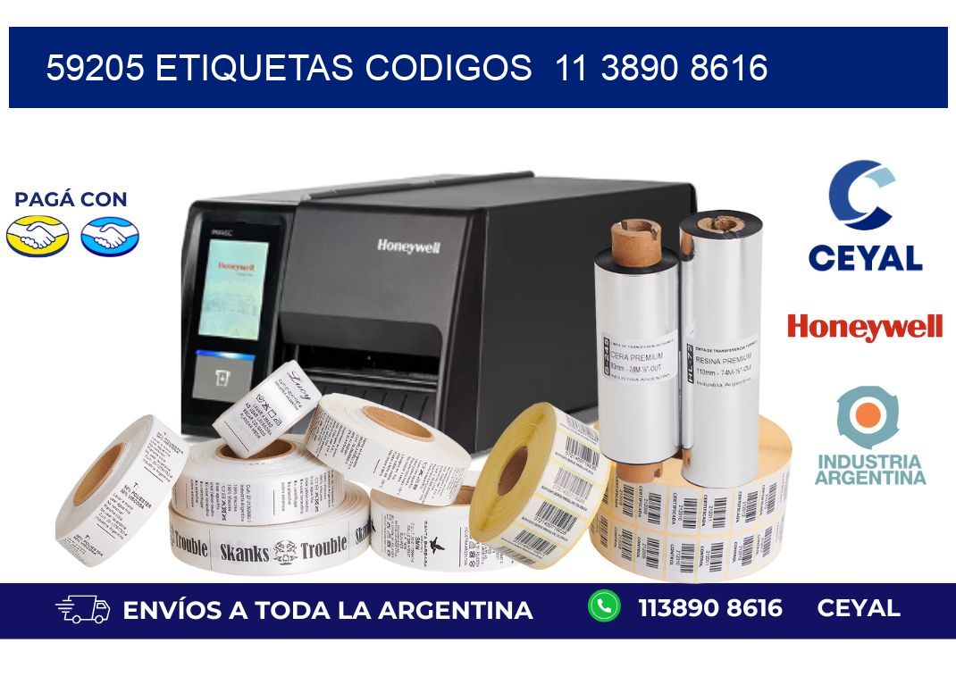 59205 ETIQUETAS CODIGOS 11 3890 8616