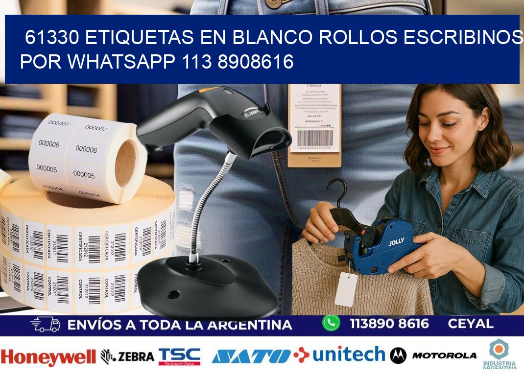 61330 ETIQUETAS EN BLANCO ROLLOS ESCRIBINOS POR WHATSAPP 113 8908616