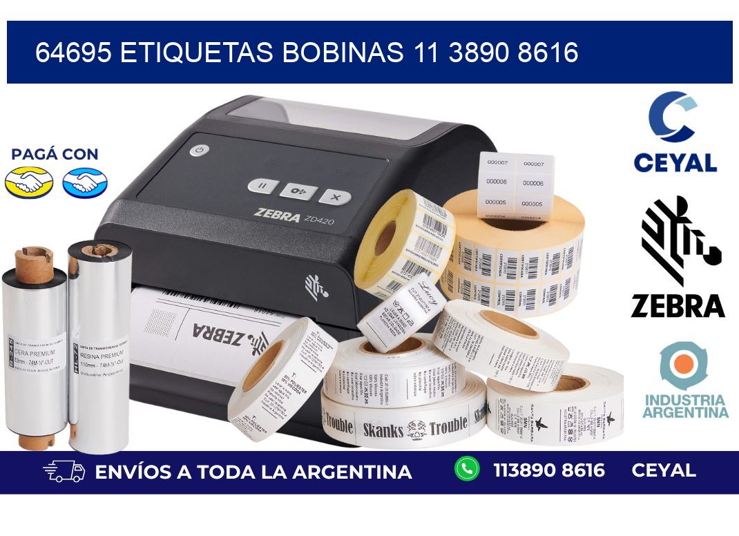 64695 ETIQUETAS BOBINAS 11 3890 8616