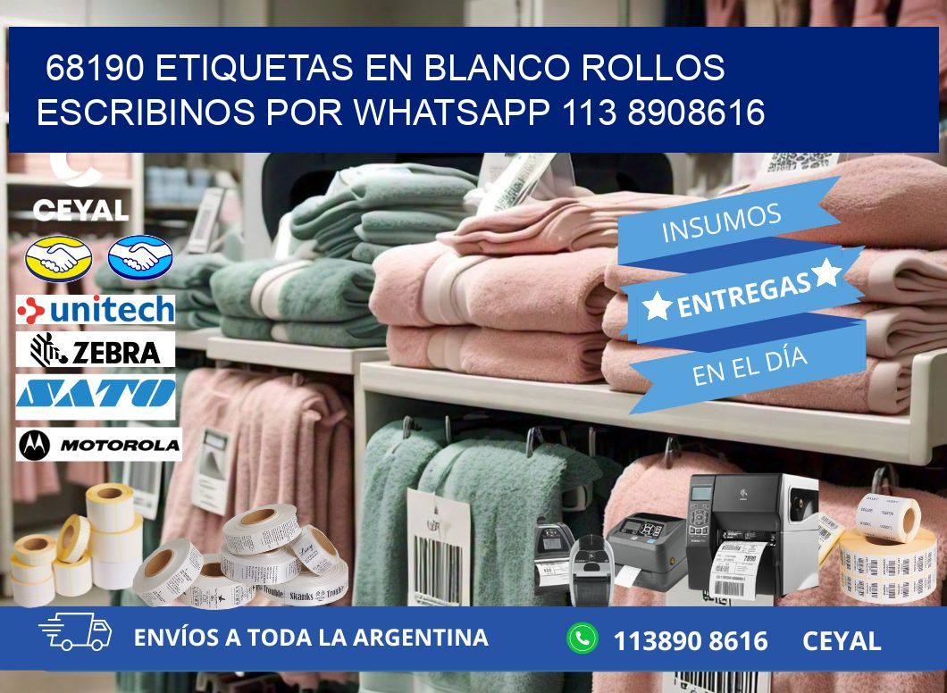 68190 ETIQUETAS EN BLANCO ROLLOS ESCRIBINOS POR WHATSAPP 113 8908616