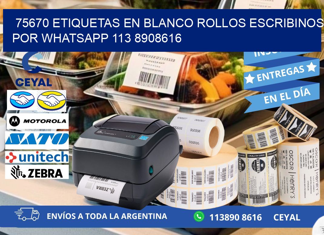 75670 ETIQUETAS EN BLANCO ROLLOS ESCRIBINOS POR WHATSAPP 113 8908616