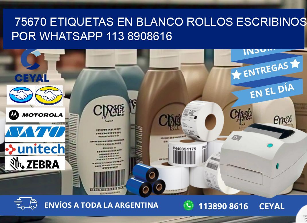 75670 ETIQUETAS EN BLANCO ROLLOS ESCRIBINOS POR WHATSAPP 113 8908616