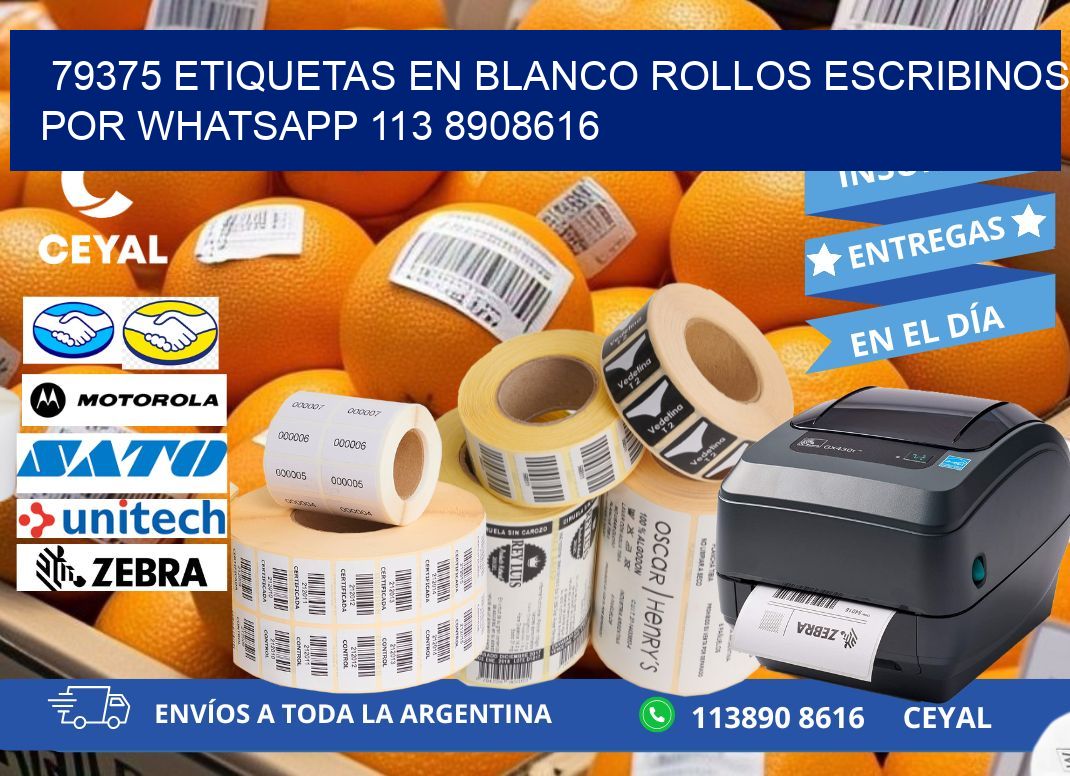 79375 ETIQUETAS EN BLANCO ROLLOS ESCRIBINOS POR WHATSAPP 113 8908616