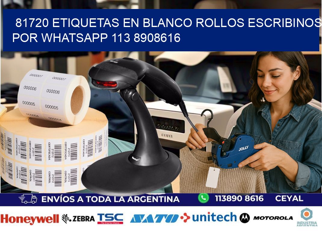 81720 ETIQUETAS EN BLANCO ROLLOS ESCRIBINOS POR WHATSAPP 113 8908616