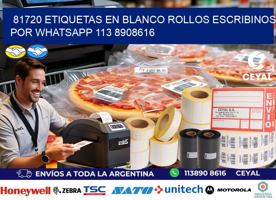 81720 ETIQUETAS EN BLANCO ROLLOS ESCRIBINOS POR WHATSAPP 113 8908616