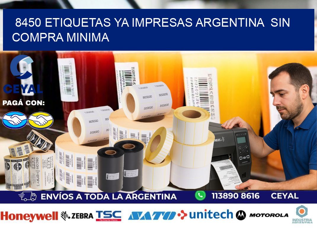 8450 ETIQUETAS YA IMPRESAS ARGENTINA  SIN COMPRA MINIMA