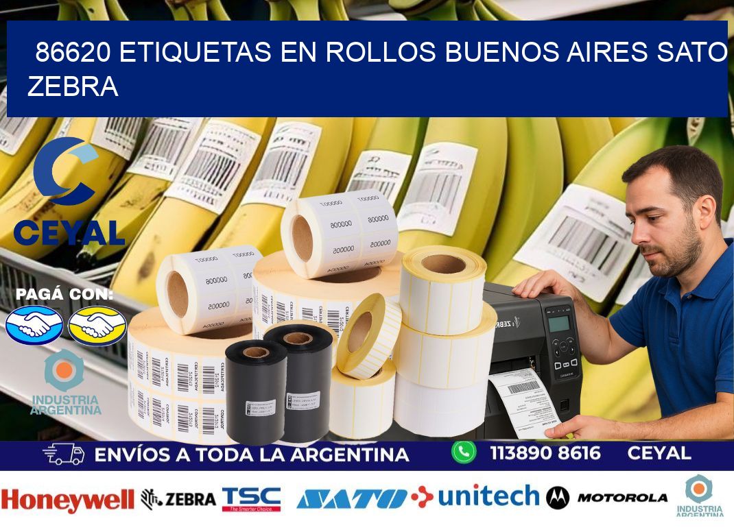 86620 ETIQUETAS EN ROLLOS BUENOS AIRES SATO ZEBRA