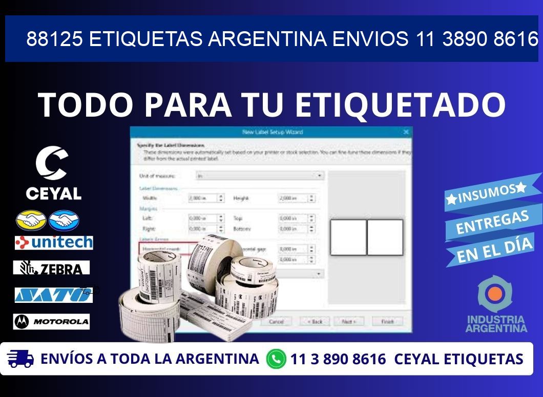 88125 ETIQUETAS ARGENTINA ENVIOS 11 3890 8616