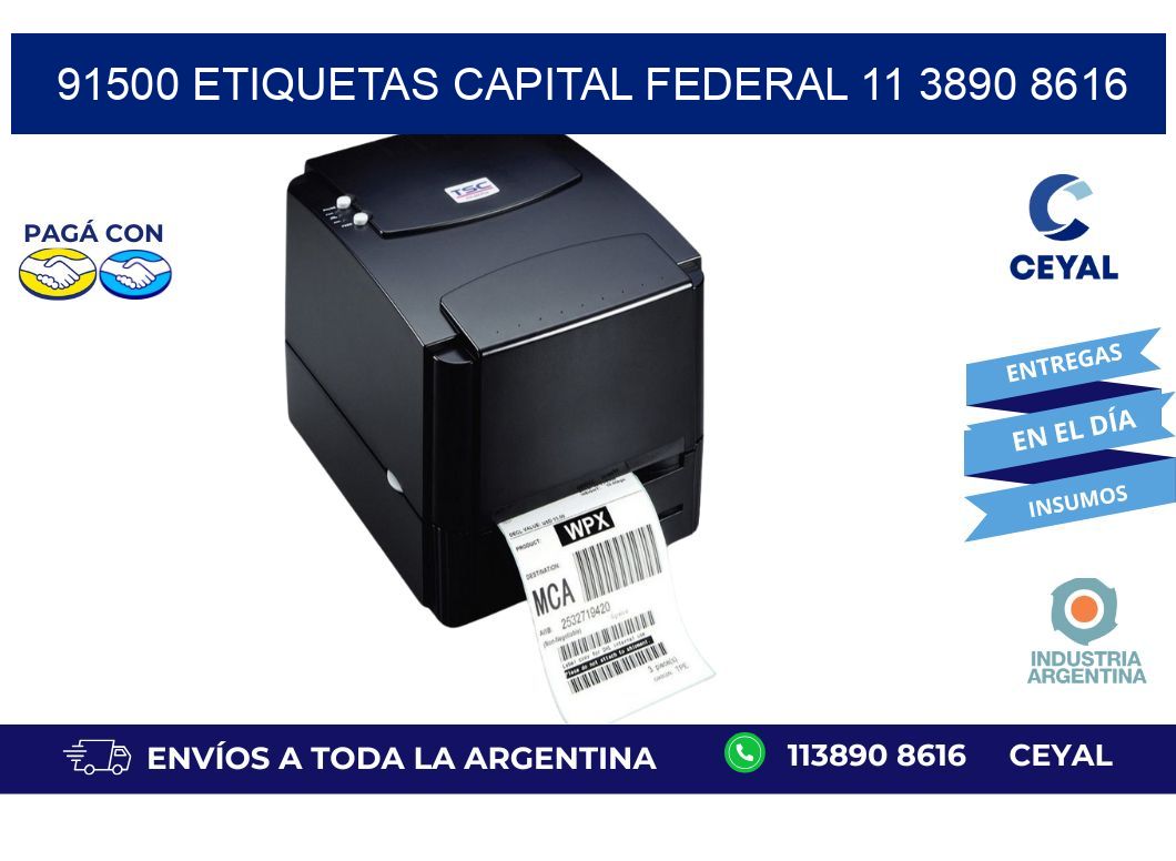 91500 ETIQUETAS CAPITAL FEDERAL 11 3890 8616