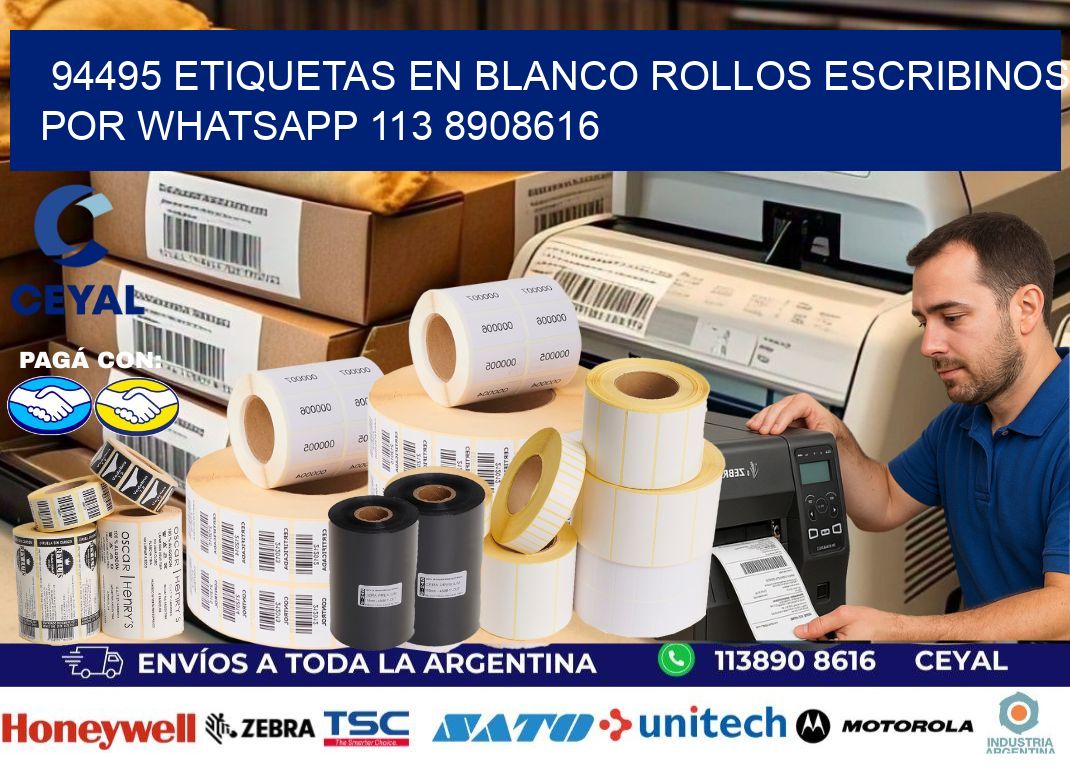 94495 ETIQUETAS EN BLANCO ROLLOS ESCRIBINOS POR WHATSAPP 113 8908616
