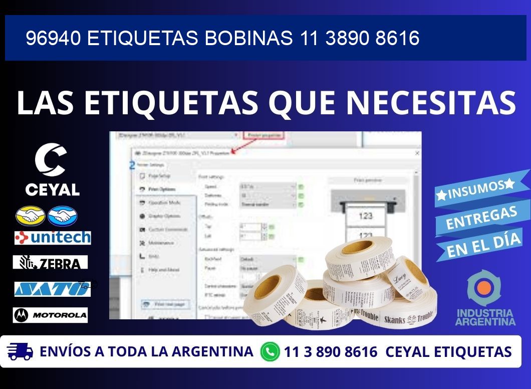 96940 ETIQUETAS BOBINAS 11 3890 8616