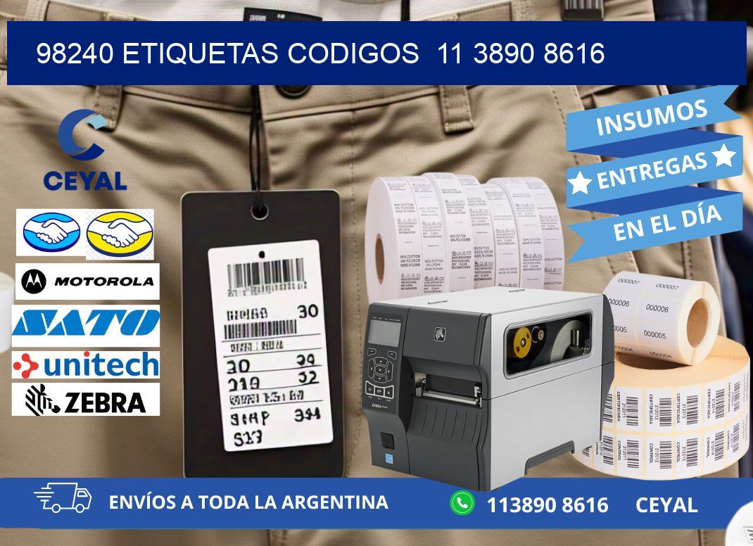 98240 ETIQUETAS CODIGOS  11 3890 8616