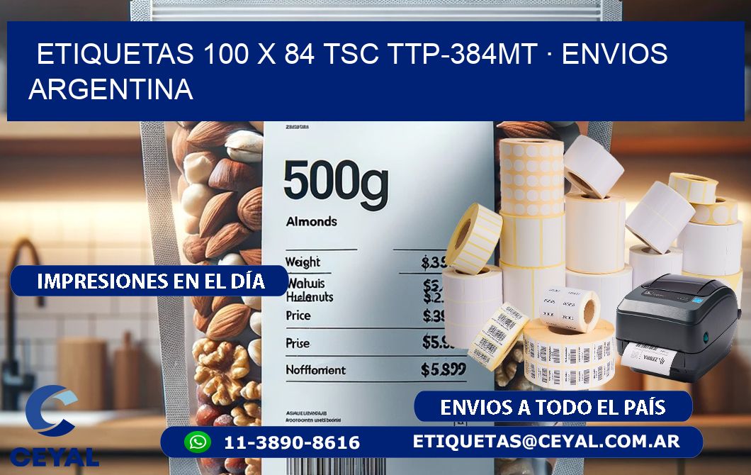 ETIQUETAS 100 x 84 TSC TTP-384MT · ENVIOS ARGENTINA